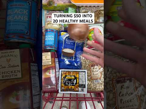 Turning $50 into 20 healthy meals — Part 1! Grocery list in description #groceryshopping #mealprep